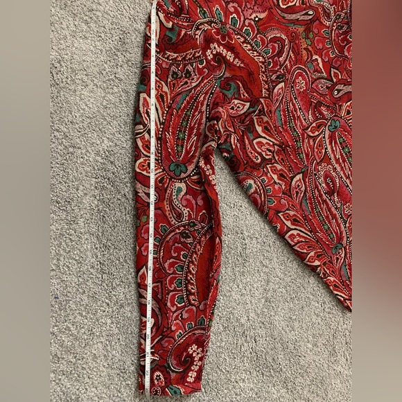 New J Jill Women’s Size S Multicolored Long Sleeve Paisley Blouse Keyhole Neck - Picture 7 of 14
